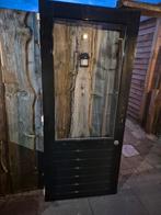 Hardhouten buitendeur. 87.5x201.5cm. Dubbelglas., Ophalen, Gebruikt, 80 tot 100 cm, Buitendeur