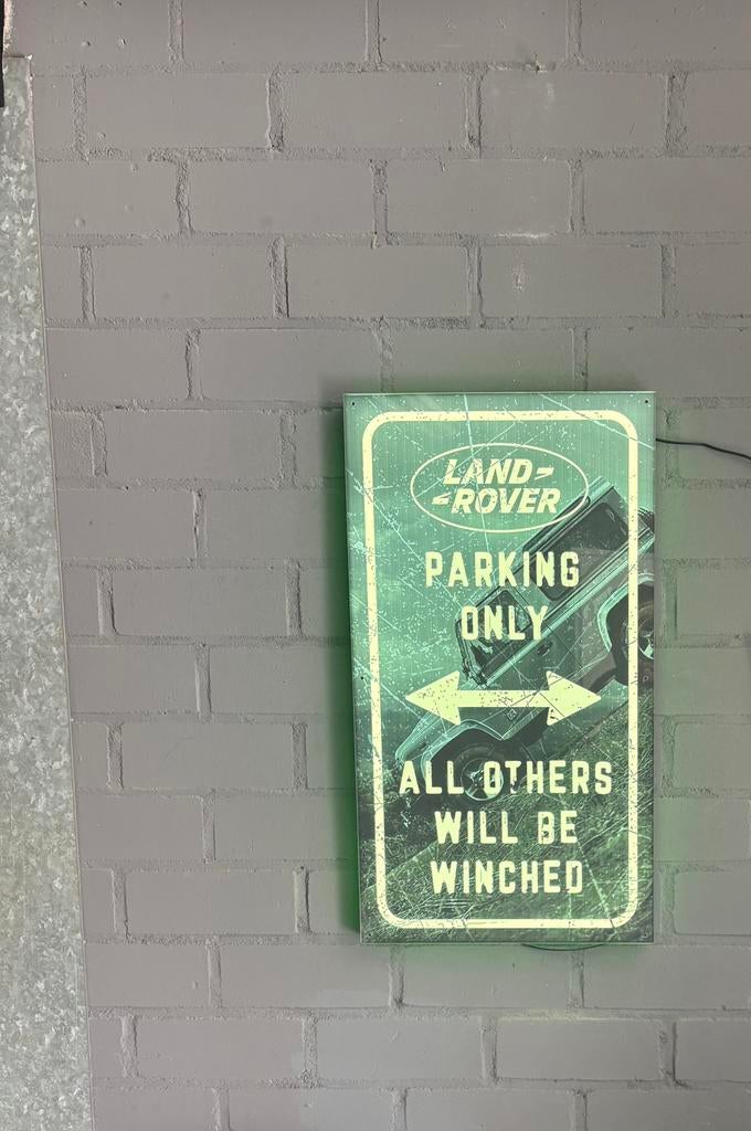 Vintage Neon bord LAND ROVER, Ophalen of Verzenden, Zo goed als nieuw