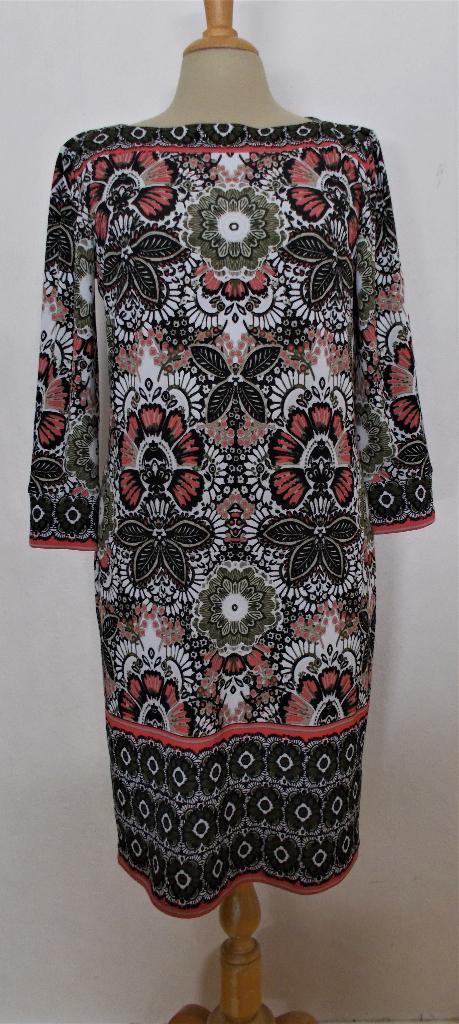 Leuk batik look print jurkje! L, Kleding | Dames, Jurken, Zo goed als nieuw, Maat 42/44 (L), Overige kleuren, Knielengte, Verzenden