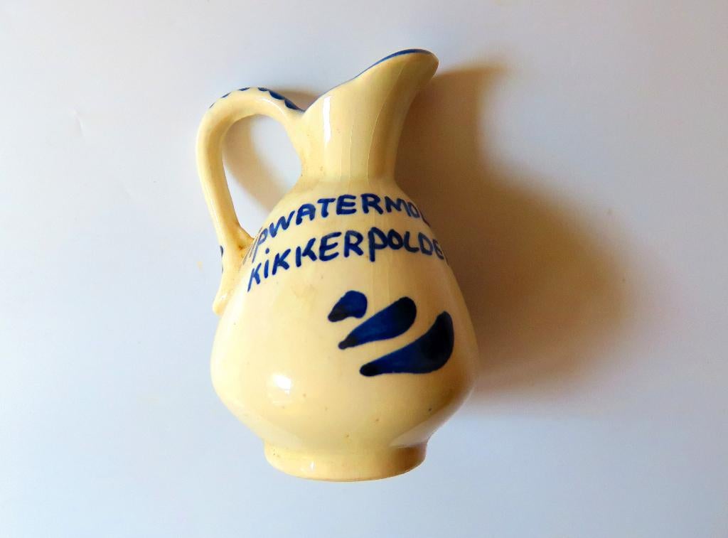 Delfts blauw kannetje Wipwatermolen Kikkerpolder Jong Gouda, Antiek en Kunst, Antiek | Keramiek en Aardewerk, Ophalen of Verzenden