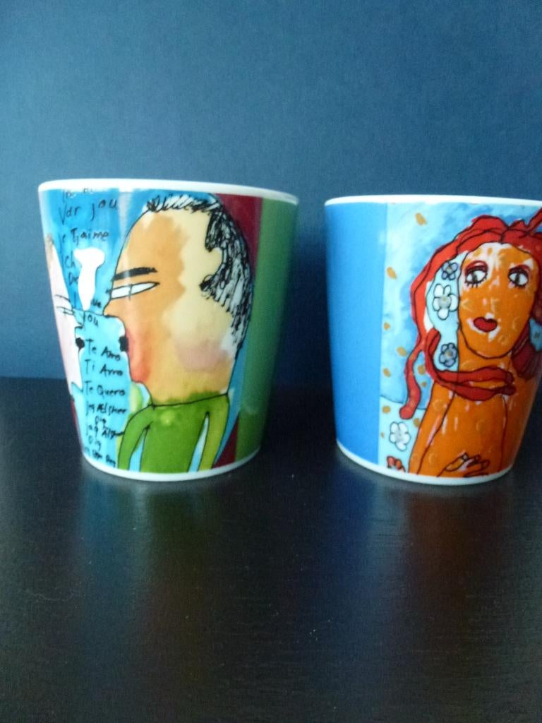 2 mooie bekers van Atelier Amerpoort kunst 2003 / 2005, Ophalen of Verzenden