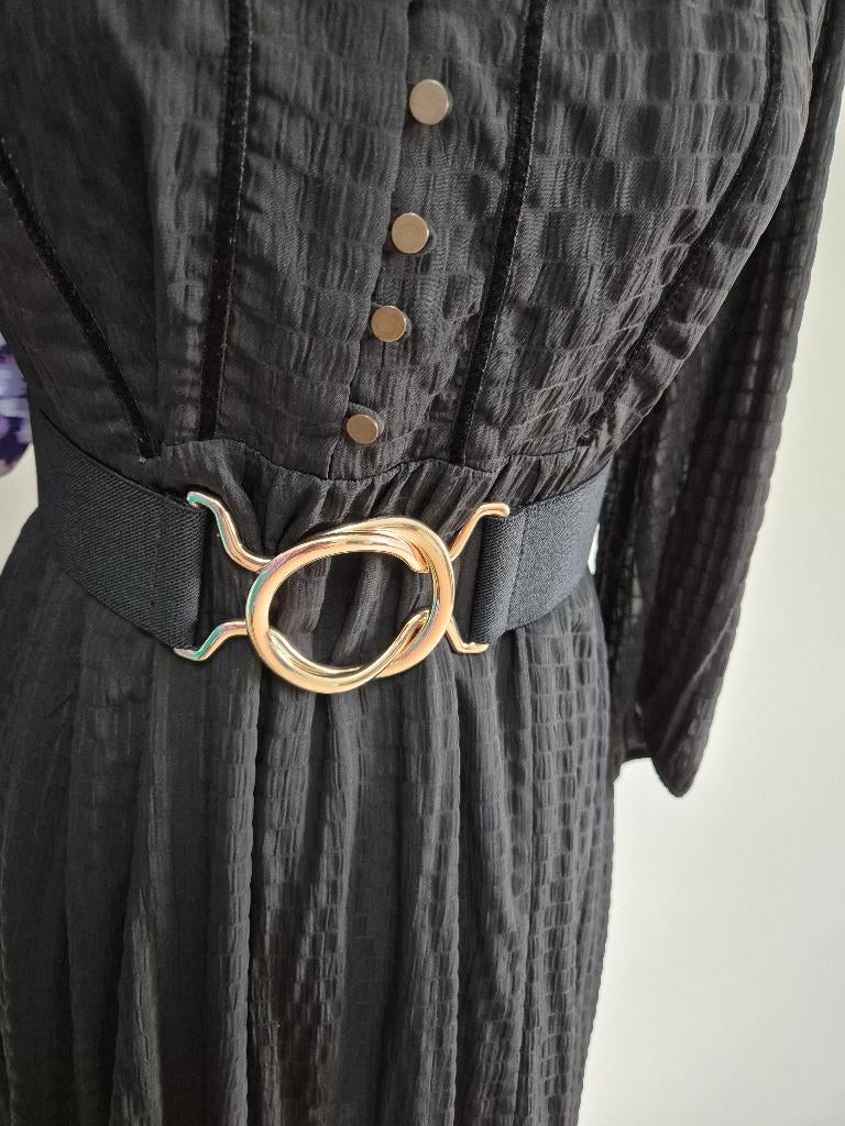 Riem04 - Zwarte taille riem met mooie sluiting tot 80cm (1), Kleding | Dames, Riemen en Ceinturen, Zwart, Tailleriem, Ophalen of Verzenden