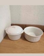 2x Mooie witte vintage ovenschalen, Ophalen of Verzenden