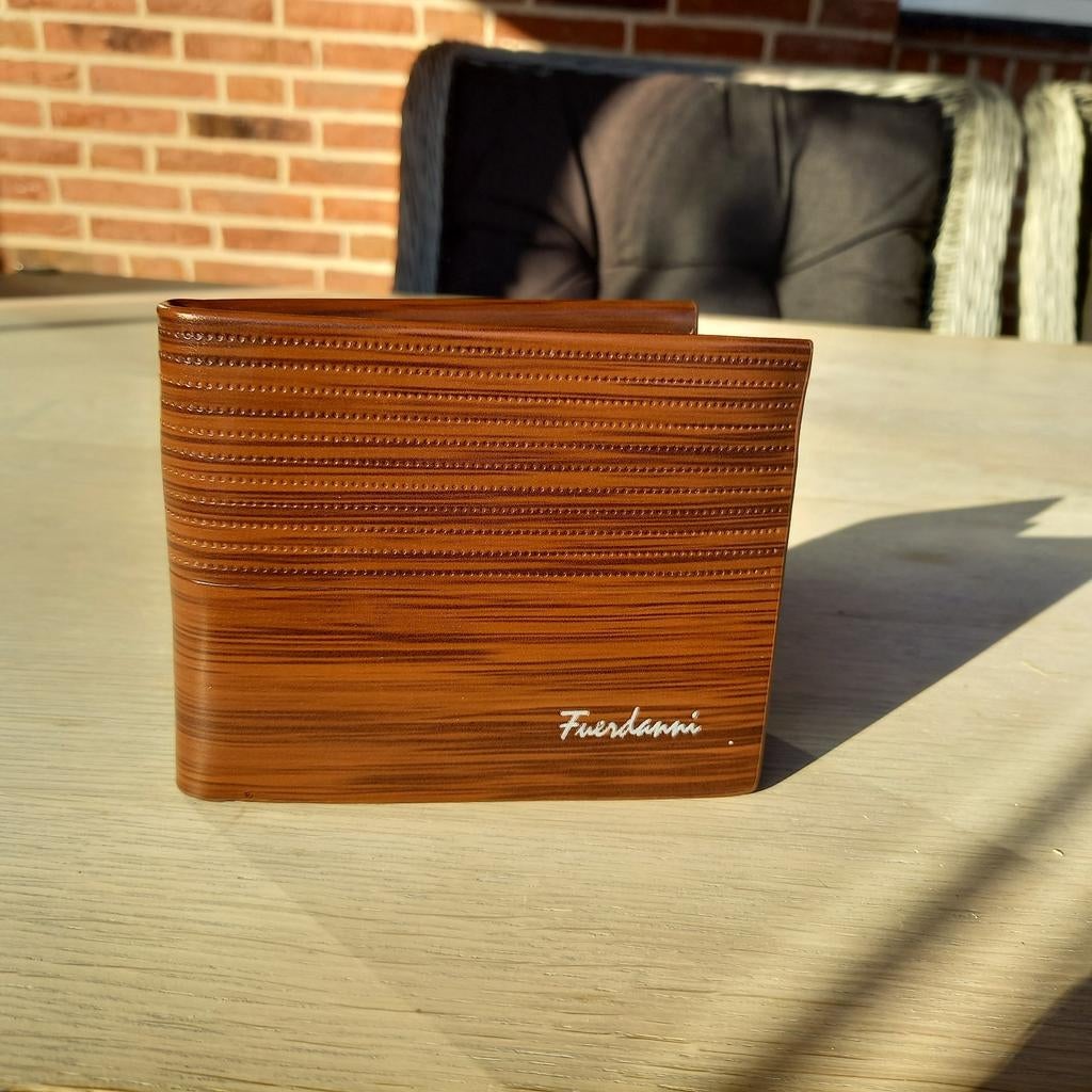 Fuerdanni portemonne bruin met blauwe binnenkant, Ophalen of Verzenden