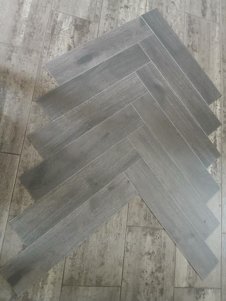 Restpartij Visgraat pvc donker grijs/zwart/antraciet nieuw, Ophalen, 75 m² of meer, Overige typen, Nieuw