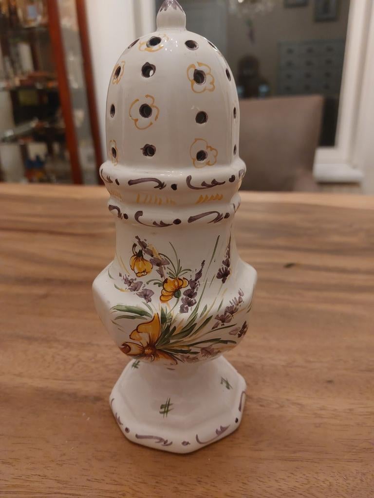 Vintage aardewerk suikerstrooier, handbeschilderd, 25 cm, Antiek en Kunst, Ophalen of Verzenden