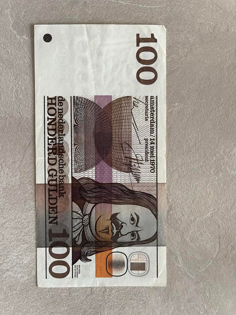 100 Gulden Biljet 1970 - Michiel de Ruyter, Postzegels en Munten, Bankbiljetten | Nederland, Ophalen, 100 gulden, Los biljet