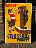 Origineel antiek emaille reclamebord - Van Rossem's Troost, Ophalen of Verzenden, Gebruikt, Reclamebord