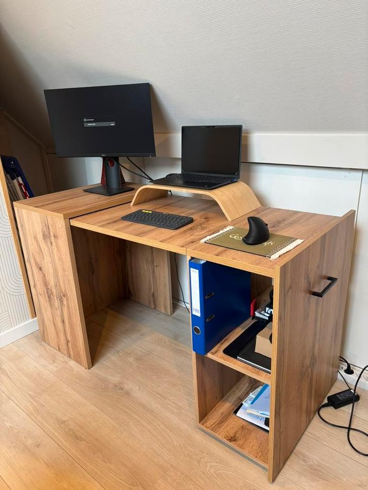 In/uitklapbaar bureau te koop, Huis en Inrichting, Bureaus, Zo goed als nieuw, Ophalen