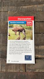 30% korting AquaZoo Leeuwarden €2,25 incl verzenden, Drie personen of meer, Kortingskaart