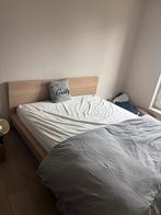 Ikea Malm bed 160x200 + matras, Ophalen, Gebruikt, Bruin, Tweepersoons