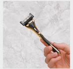 Barberklingen Vergulde Scheermeshouder + Mesjes, Ophalen of Verzenden, Nieuw, Bad & Douche