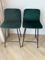 Bronx71 Velvet barkruk Mikky groen, verstelbare poten, In hoogte verstelbaar, 60 tot 90 cm, Ophalen of Verzenden, Zo goed als nieuw