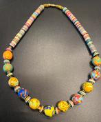 Mooie Afrikaanse ketting met millefiori stijl kralenketting., Ophalen of Verzenden, Zo goed als nieuw, Overige materialen
