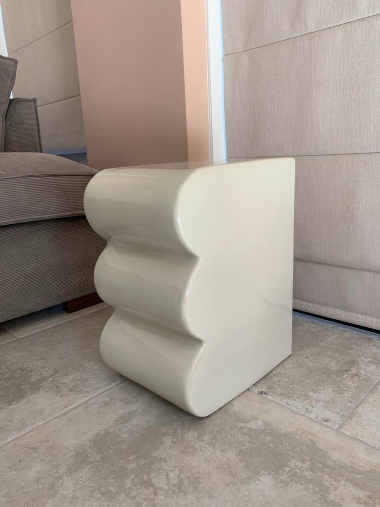 Bijzettafel Lizzy beige keramiek, Overige materialen, Minder dan 55 cm, Nieuw, Overige vormen