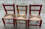 Kinder stoelen riet en hout  3 stuks, Ophalen, Gebruikt, Overige typen