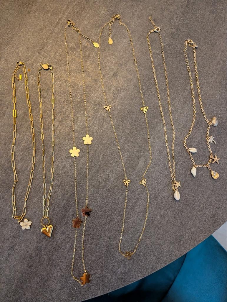 Goudkleurige kettingen, Ophalen of Verzenden, Goud, Overige materialen