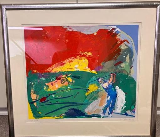 Abstract Golfschilderij - Gesigneerd Jan van Diemen '03, Ophalen
