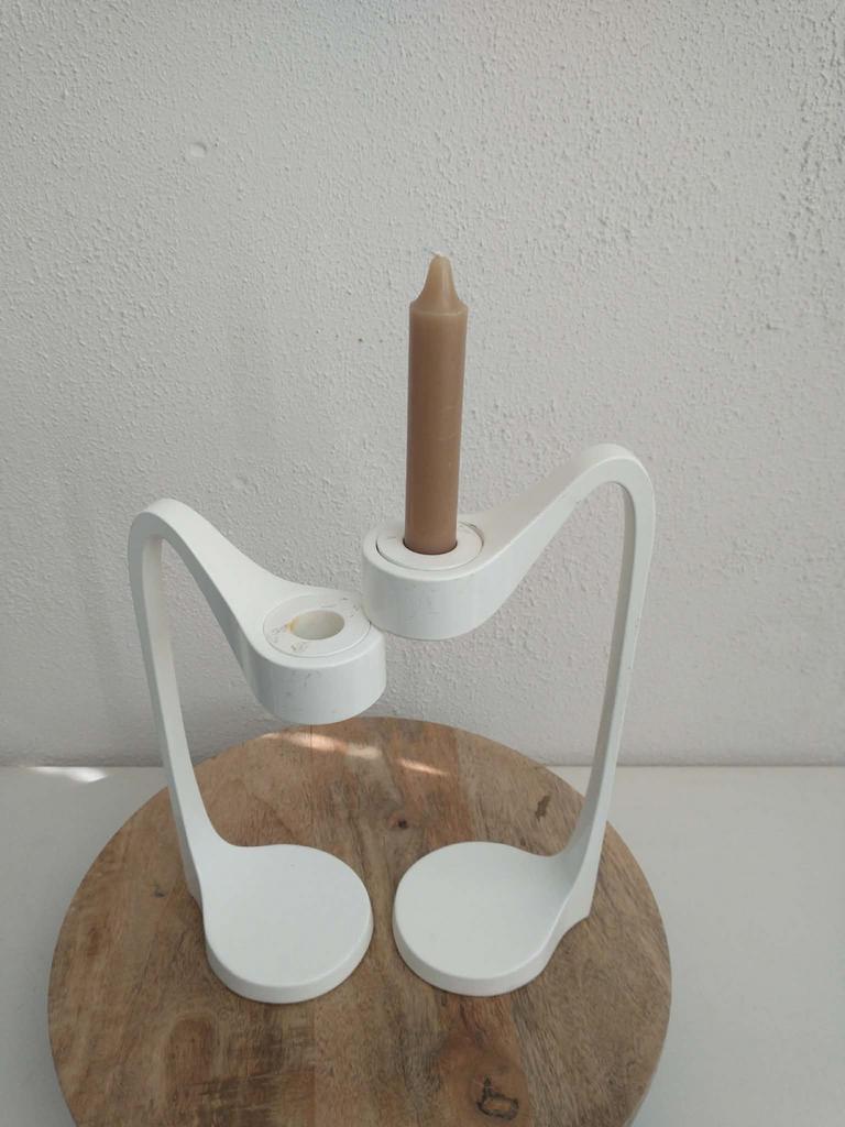 Kandelaarset IKEA Monika Mulder design, Gebruikt, Wit, Ophalen of Verzenden, Metaal