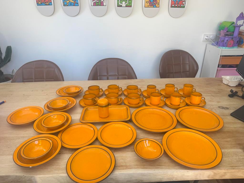 Thomas Scandic servies - Oranje retro set, Gebruikt, Keramiek, Ophalen of Verzenden, Overige stijlen