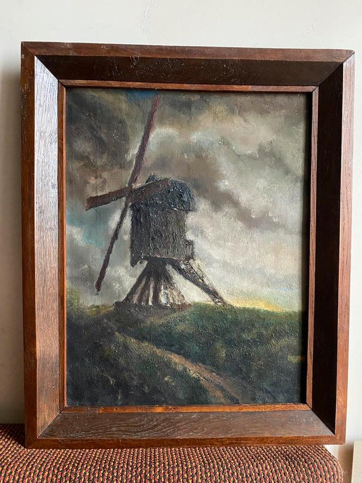 Schilderij van een molen, Antiek en Kunst, Kunst | Schilderijen | Klassiek, Ophalen of Verzenden