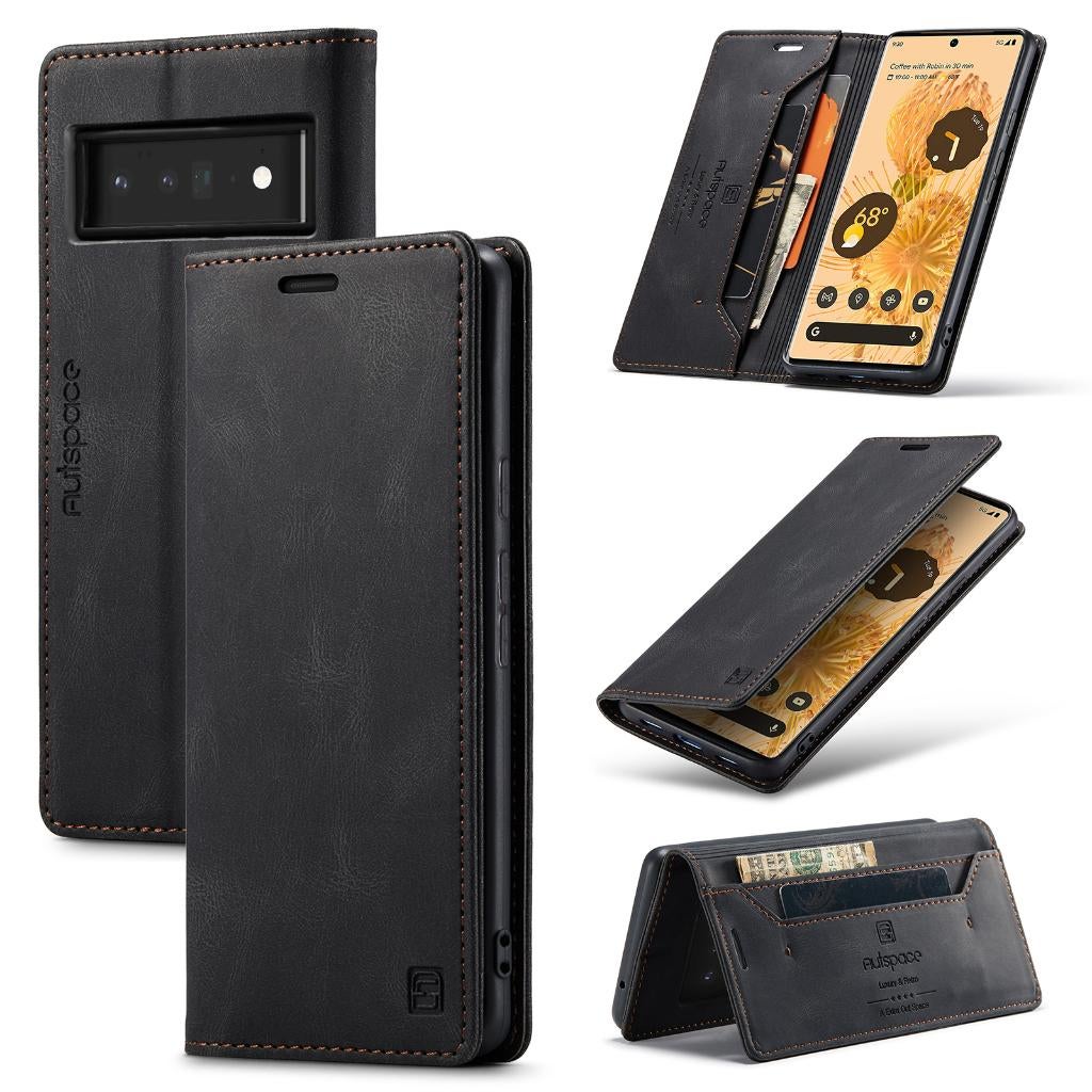 Luxe Flip Case met Kaarthouder voor Google Pixel 6 Pro Zwart, Verzenden, Nieuw, Hoesje of Tasje