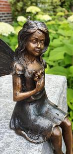 Bronzen beeld/ ELFJE met BLOEM /FEE / ENGEL, Antiek en Kunst, Ophalen of Verzenden
