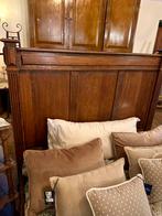 Prachtig houten twijffelaar bed, met lattenbodem, landelijk, Ophalen, 90 cm, Eenpersoons, Bruin