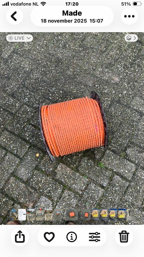 200 meter touw 10 mm dik, Ophalen of Verzenden, Nieuw, Overige typen