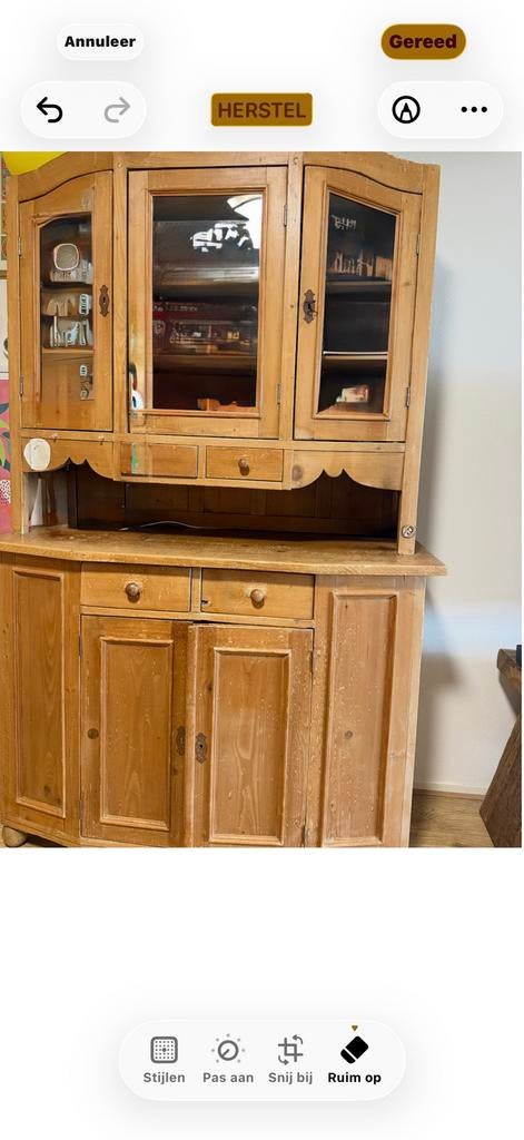 Grenen kast., Ophalen, Gebruikt, Met deur(en), 150 tot 200 cm