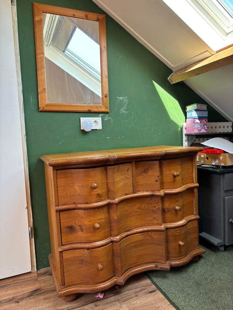 Grenen ladenkast eventueel met spiegel, Antiek en Kunst, Ophalen