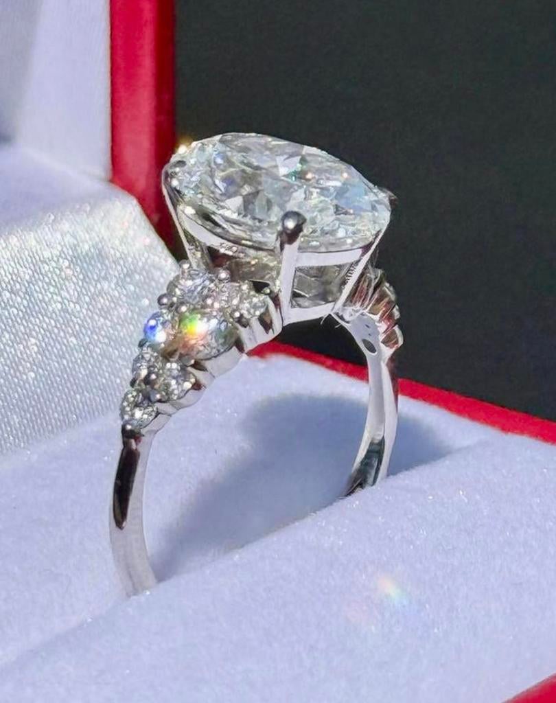 18k gouden ring met VS1 diamant 4.72ct! retailwaarde €8000, Sieraden, Tassen en Uiterlijk, Ringen, Wit, Nieuw, Ophalen of Verzenden