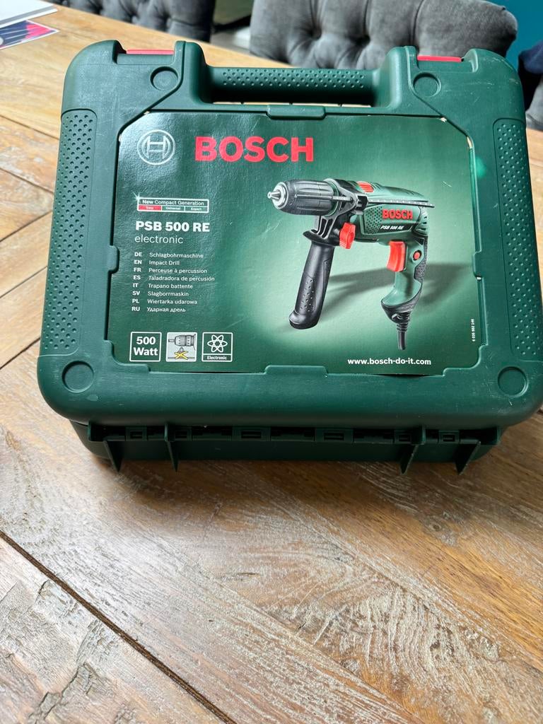 Bosch PSB 500 RE Klopboormachine met koffer, Doe-het-zelf en Verbouw, Gereedschap | Boormachines, Boormachine, Gebruikt, Ophalen of Verzenden