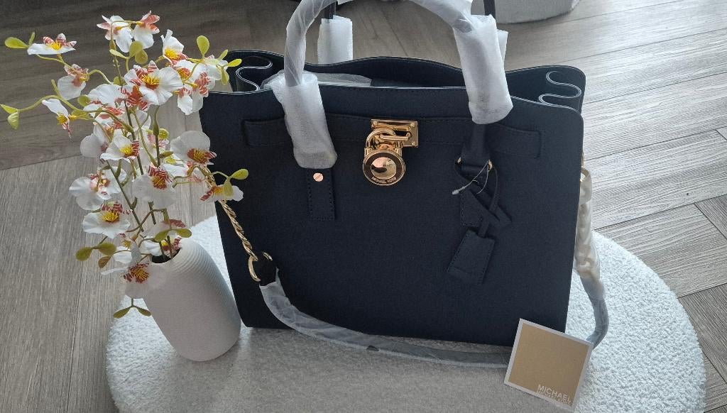 Michael Kors handtas Hamilton donkerblauw groot nieuw, Ophalen of Verzenden, Nieuw, Blauw, Handtas