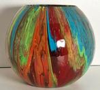 vaas gegoten pouring art kunst epoxy bolvaas uniek handmade, Overige kleuren, Ophalen of Verzenden, Minder dan 50 cm, Glas
