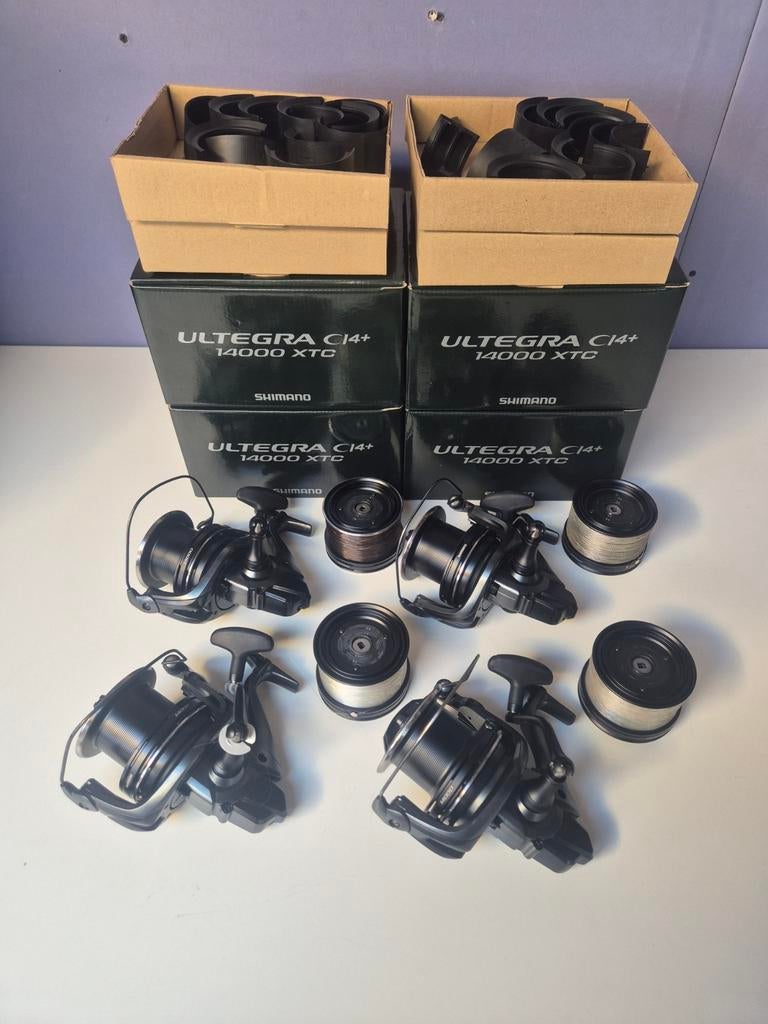 4x Shimano Ultegra Ci4 14000 XTC Molens met reservespoel, Ophalen of Verzenden, Gebruikt, Molen