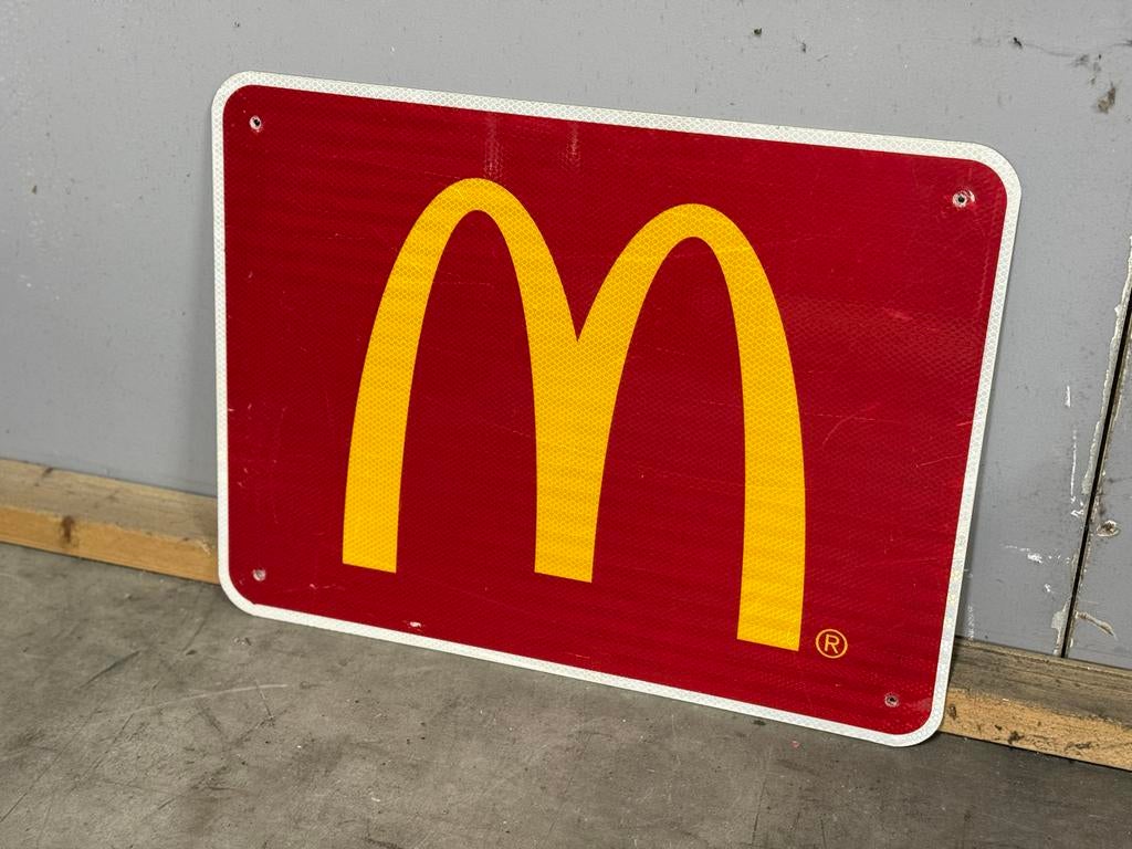 Origineel Amerikaans McDonald's verkeersbord 60x45cm, Ophalen of Verzenden, Gebruikt, Reclamebord