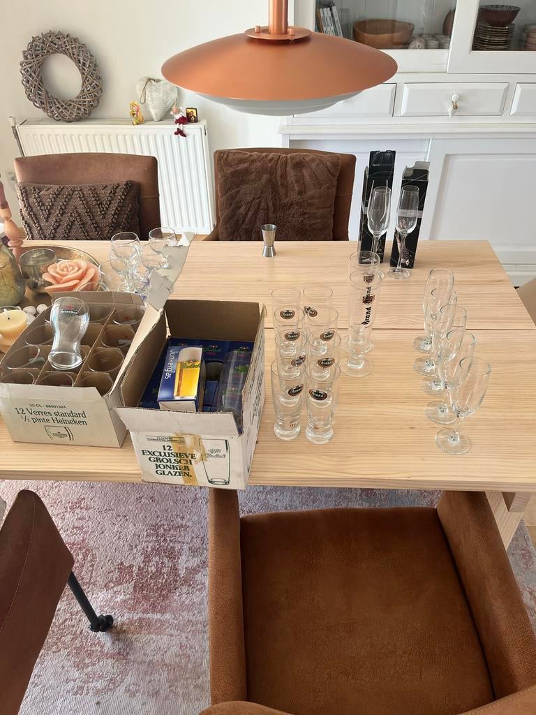 Grote collectie bier- en wijnglazen ophalen, Ophalen of Verzenden, Zo goed als nieuw, Bierglas