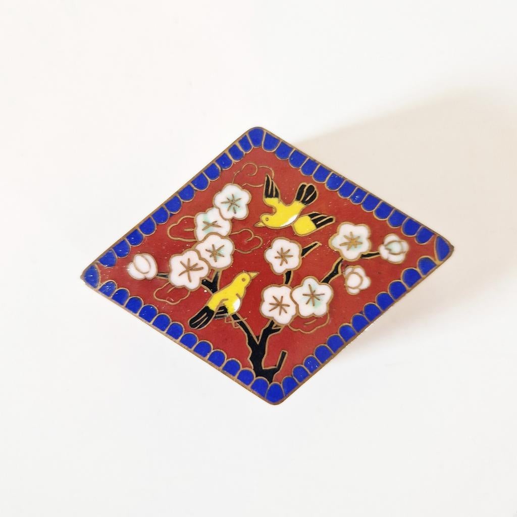 Vintage pillendoosje Cloisonné doosje, Ophalen of Verzenden