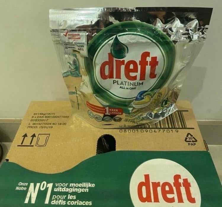Dreft Platinum All-in-One vaatwastabletten 60 stuks, Ophalen, Schoonmaakmiddel