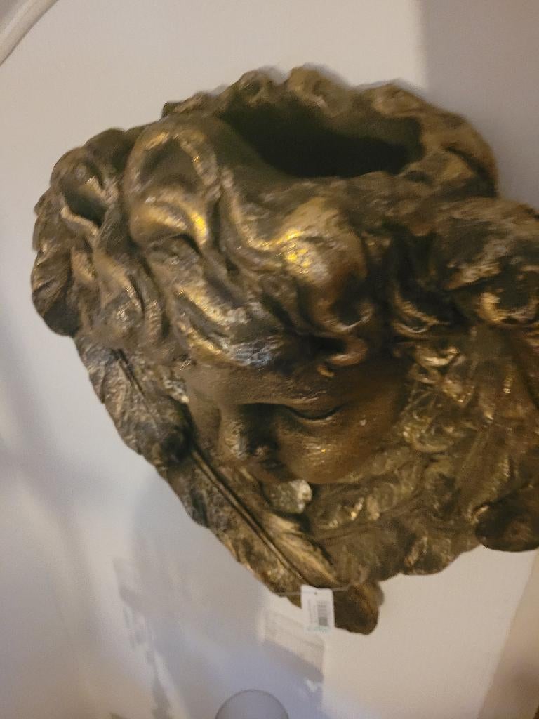 Groot engelen hoofd, plantenbak Clayre & Eef, Antiek en Kunst, Ophalen of Verzenden