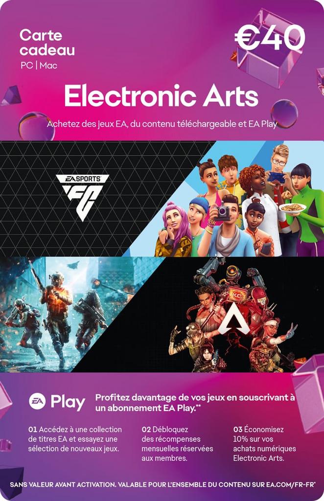 EA electronic arts €40 cadeaukaart, Tickets en Kaartjes, Kortingen en Cadeaubonnen, Eén persoon, Cadeaubon