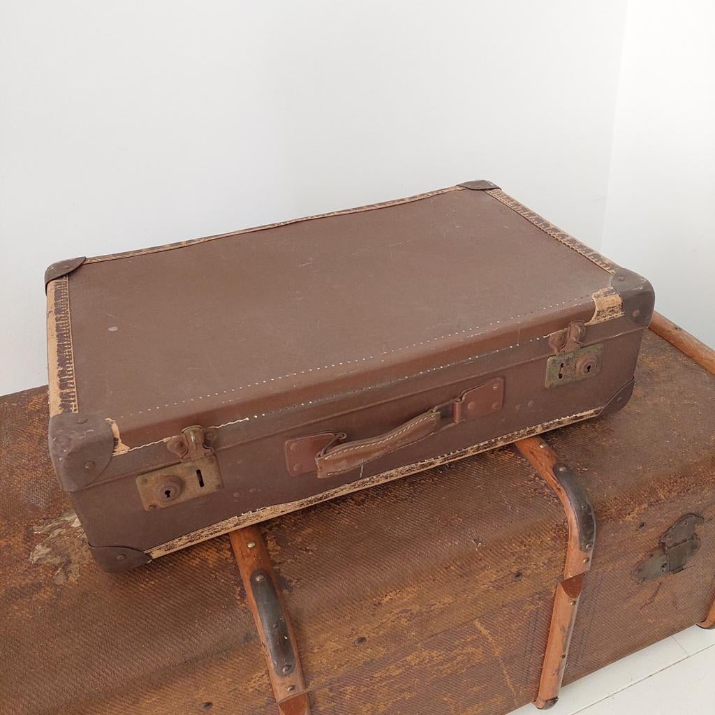 Vintage koffer bruin, Ophalen, Minder dan 50 cm, Minder dan 50 cm