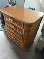 Rotan / rieten ladekast met 5 lades – vintage stijl, Huis en Inrichting, Kasten | Ladekasten, Ophalen, 5 laden of meer, 50 tot 100 cm