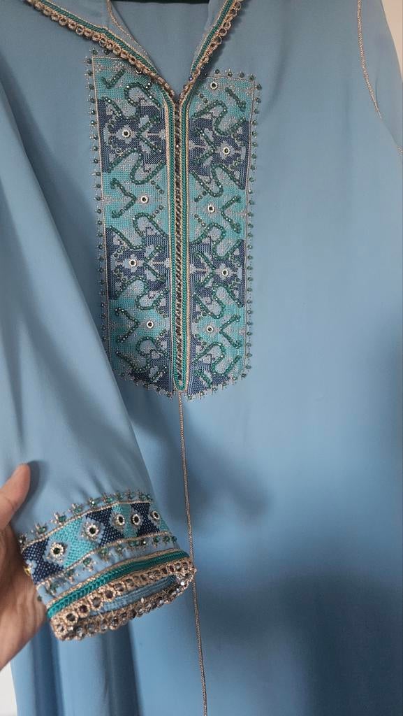 Blauwe Jelebba Maatje L, Kleding | Dames, Jurken, Gedragen, Maat 42/44 (L), Blauw, Boven de knie, Ophalen of Verzenden