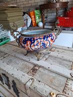 Bloem pot met vuurvergulde omlijsting, Ophalen of Verzenden