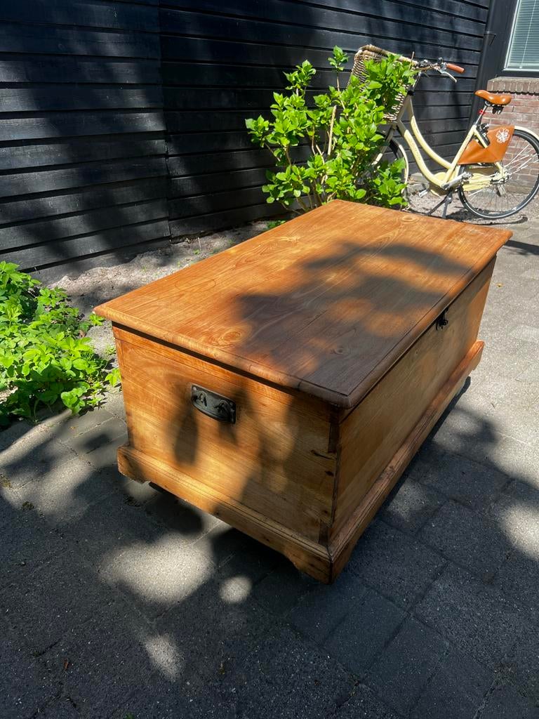 Mooie houten dekenkist / opbergkist, Gebruikt, 100 tot 150 cm, Teakhout, Ophalen of Verzenden