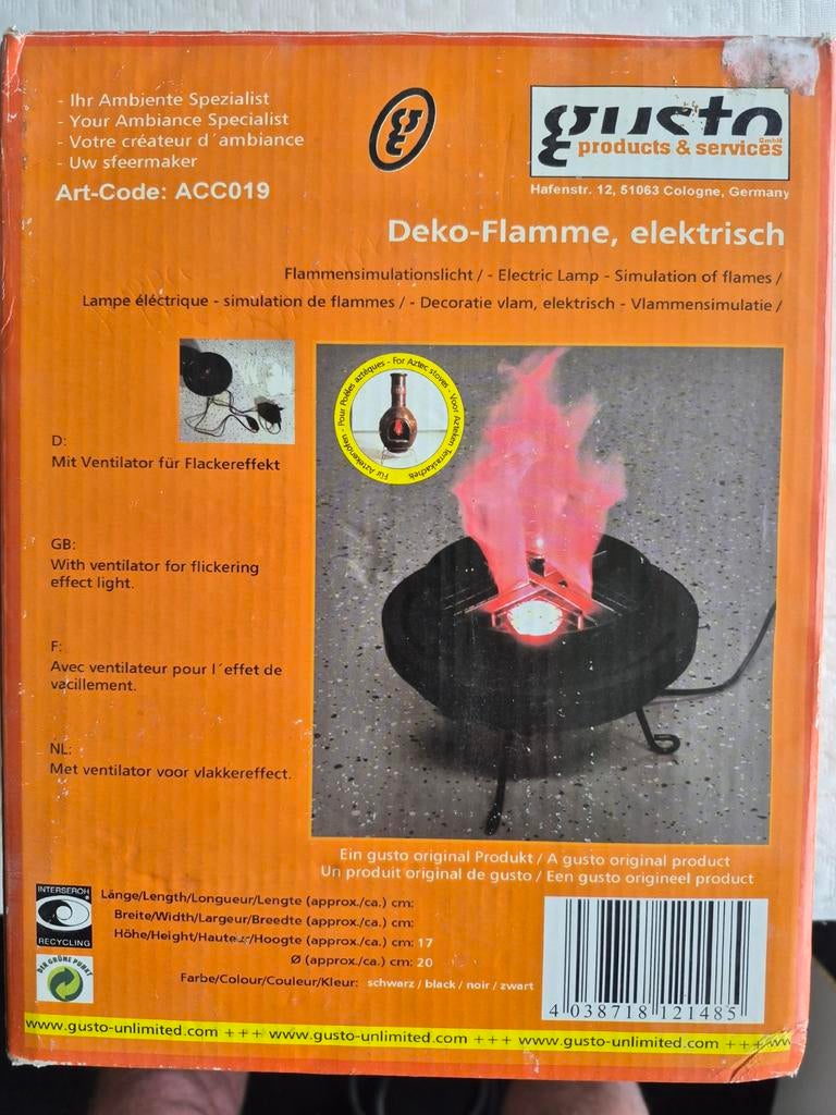 Gusto elektrische vlamlamp, Ophalen, Nieuw