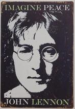 John Lennon Imagine peace reclamebord van metaal wandbord, Info@deconoord.nl, Deco Noord, Nieuw, Ophalen of Verzenden