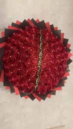 Boeket kunstbloemen rozen met lint, Ophalen of Verzenden